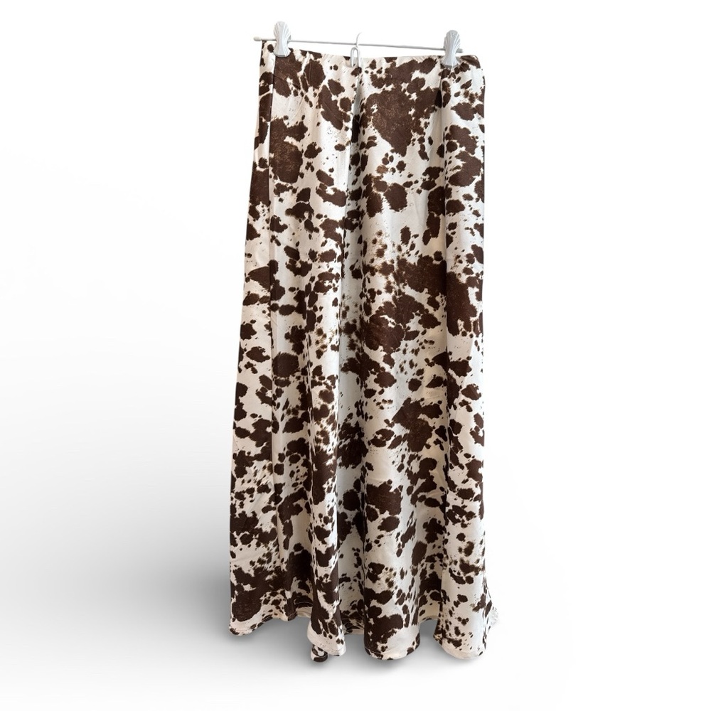 Brown and White Maxi Skirt
